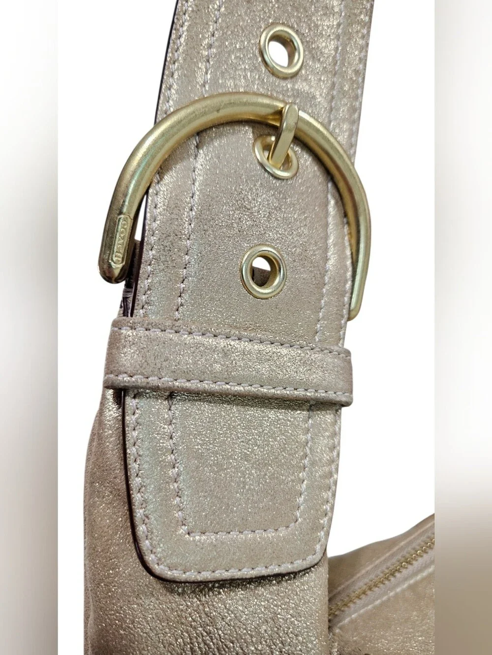 Coach Soho 2005 Limited Edition Metallic Goat Suede Hobo W/Legacy Kisslock